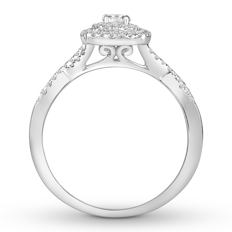 Main Image 2 of Diamond Engagement Ring 3/8 ct tw Round-cut 10K White Gold