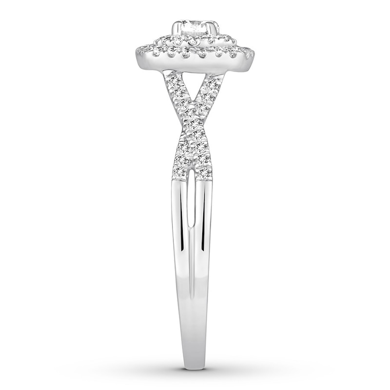 Main Image 3 of Diamond Engagement Ring 3/8 ct tw Round-cut 10K White Gold