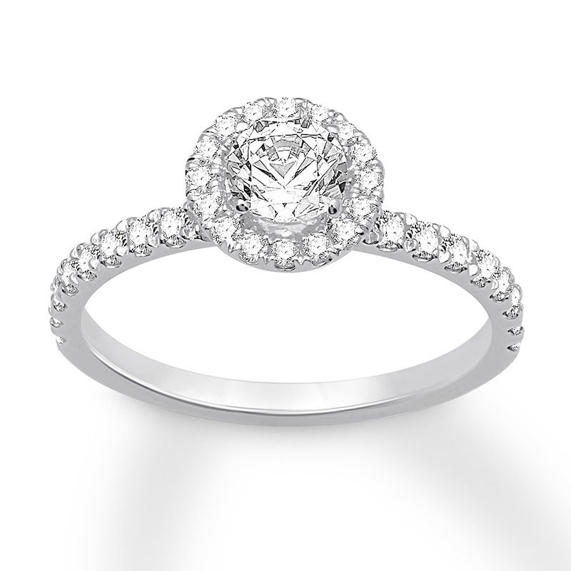 Main Image 1 of Diamond Engagement Ring 1 ct tw Round-cut 14K White Gold