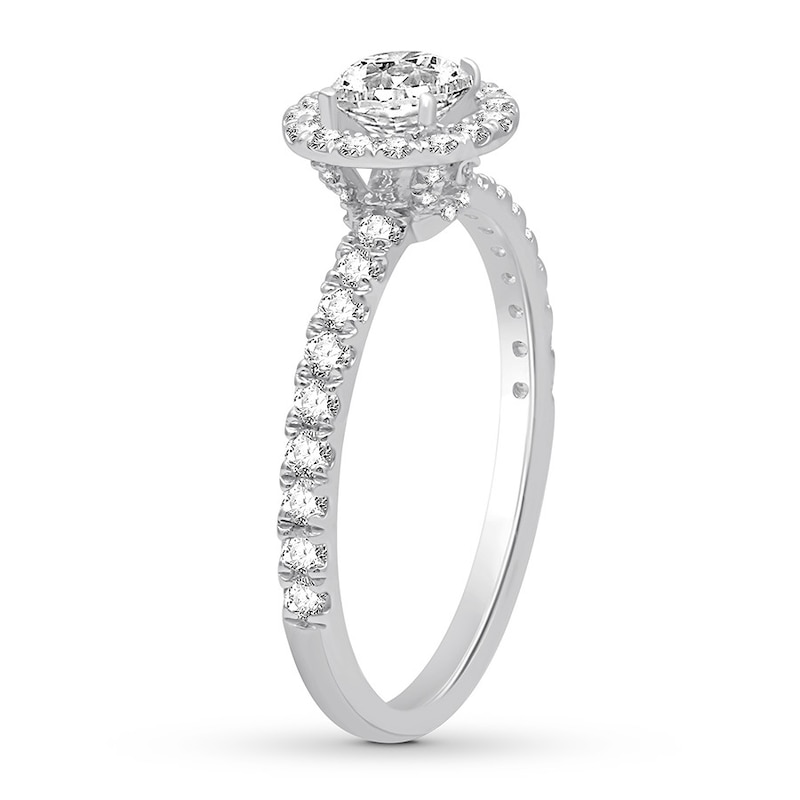 Main Image 2 of Diamond Engagement Ring 1 ct tw Round-cut 14K White Gold
