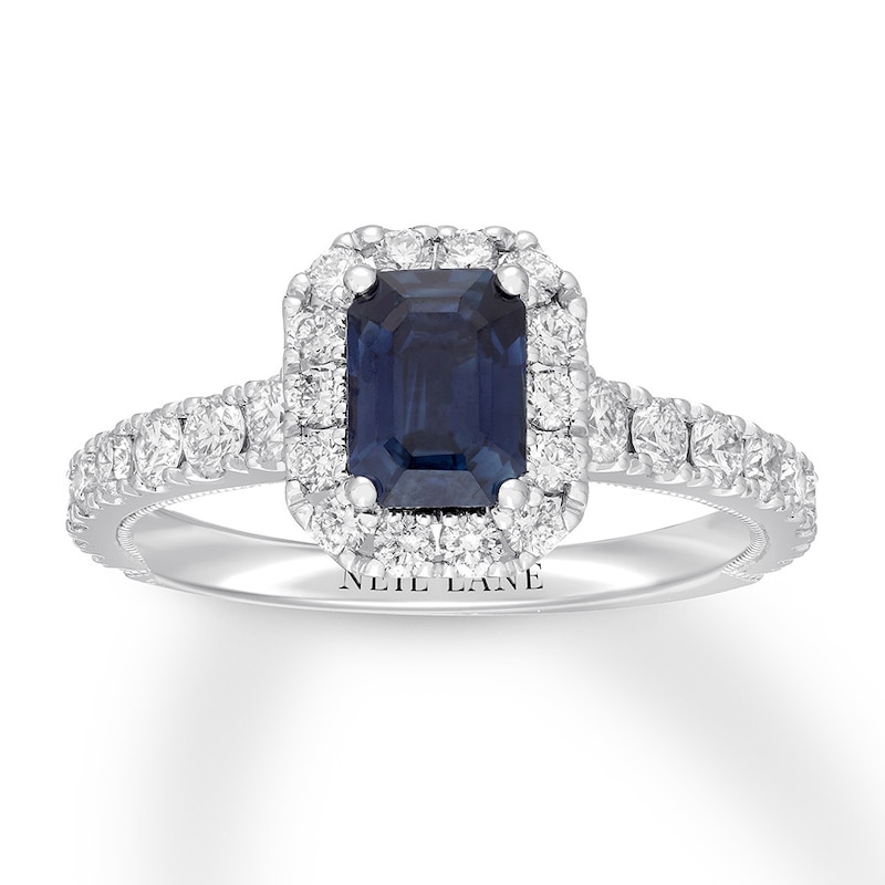 Neil Lane Emerald-cut Sapphire Engagement Ring 1 ct tw Diamonds 14K Gold