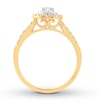 Diamond Engagement Ring 1/2 ct tw Pear/Round 14K Yellow Gold