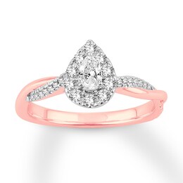 Adore Diamond Engagement Ring 1/2 ct tw Pear/Round 14K Rose Gold