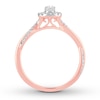 Diamond Engagement Ring 1/2 ct tw Pear/Round 14K Rose Gold