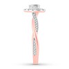 Diamond Engagement Ring 1/2 ct tw Pear/Round 14K Rose Gold