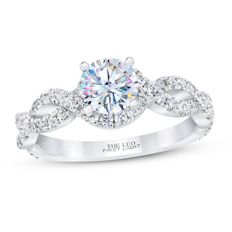 Main Image 1 of THE LEO First Light Diamond Engagement Ring 1-1/3 ct tw 14K White Gold