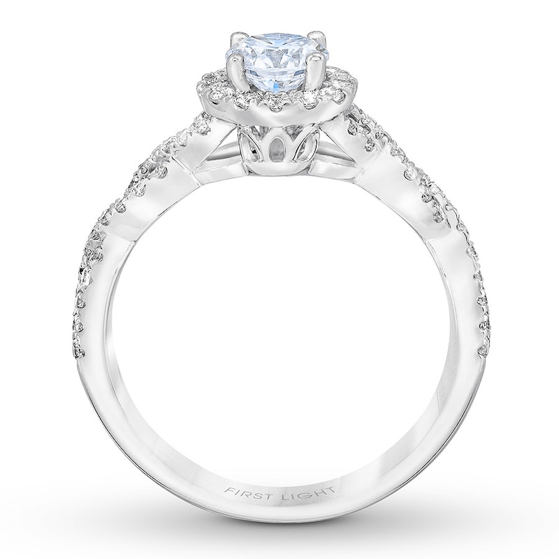 THE LEO First Light Diamond Engagement Ring 7/8 ct tw 14K White Gold