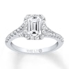 Thumbnail Image 1 of THE LEO Diamond Engagement Ring 1 ct tw Emerald & Round-cut 14K White Gold