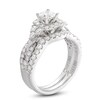 THE LEO Diamond Bridal Set 1-1/2 cttw Princess & Round-cut 14K White Gold