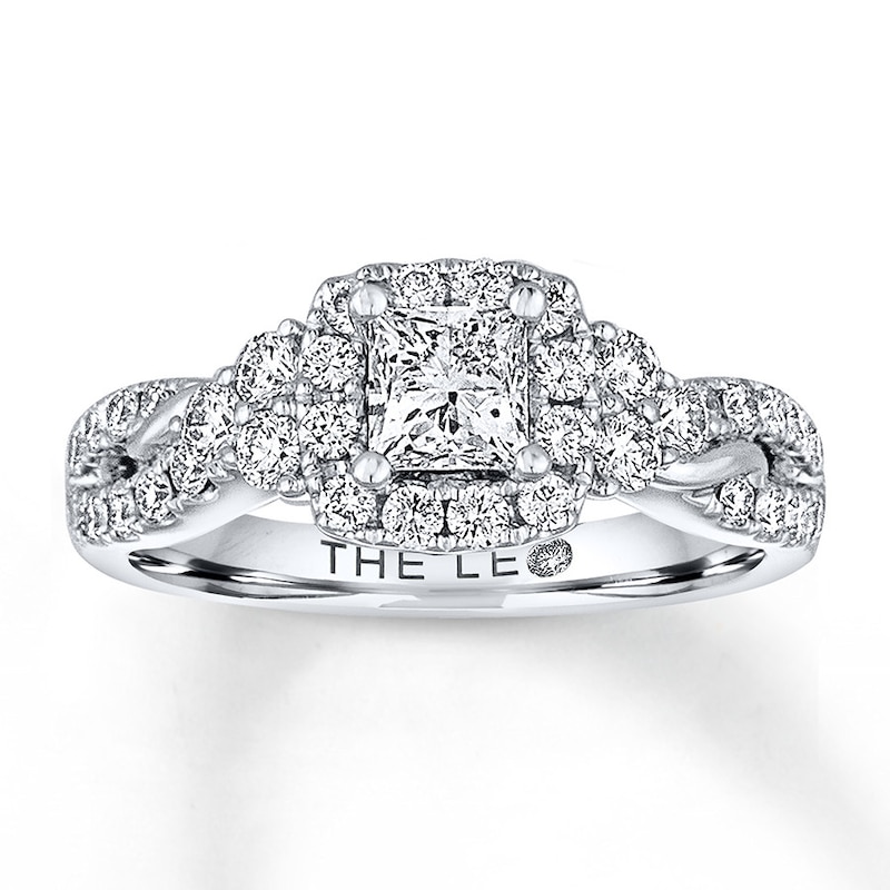 THE LEO Diamond Engagement Ring 1-1/8 ct tw Princess & Round-cut 14K White Gold