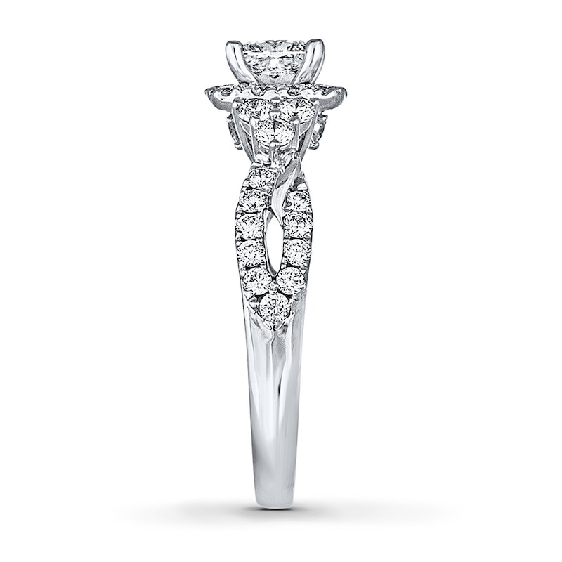 THE LEO Diamond Engagement Ring 1-1/8 ct tw Princess & Round-cut 14K White Gold