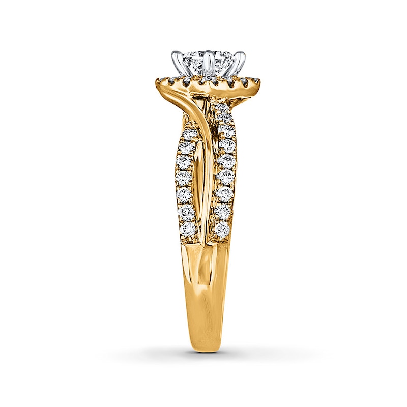 THE LEO Diamond Princess-cut Engagement Ring 3/4 ct tw 14K Yellow Gold