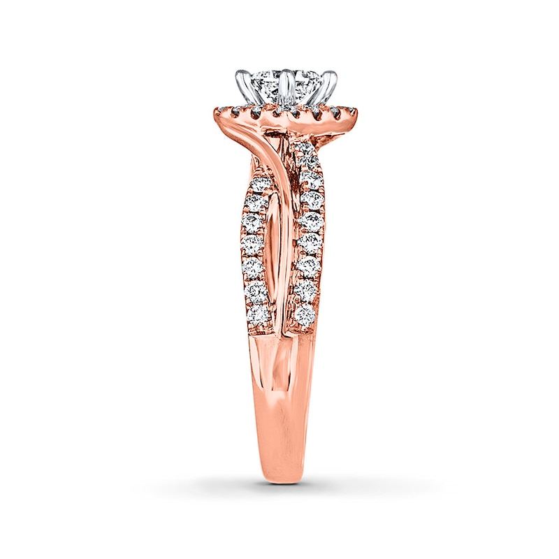 Main Image 3 of THE LEO Diamond Princess-cut Engagement Ring 3/4 ct tw 14K Rose Gold