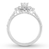 Thumbnail Image 1 of THE LEO Diamond Engagement Ring 3/4 ct tw Princess & Round-cut 14K White Gold