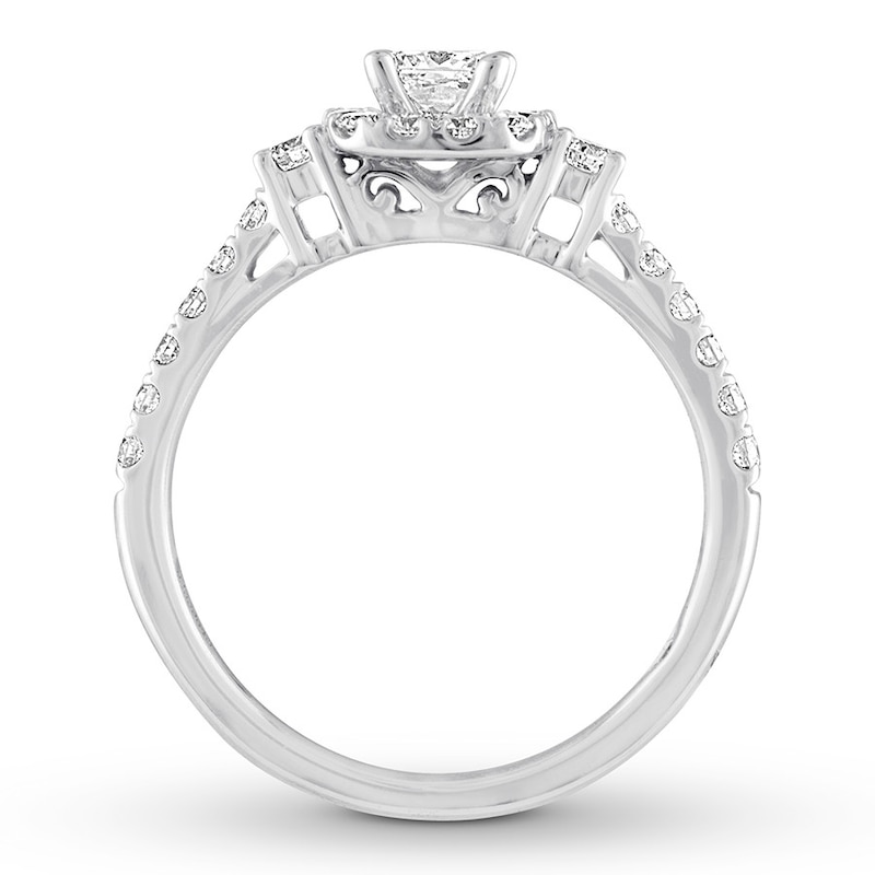 Main Image 2 of THE LEO Diamond Engagement Ring 3/4 ct tw Princess & Round-cut 14K White Gold