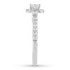 Thumbnail Image 3 of THE LEO Diamond Engagement Ring 3/4 ct tw Princess & Round-cut 14K White Gold