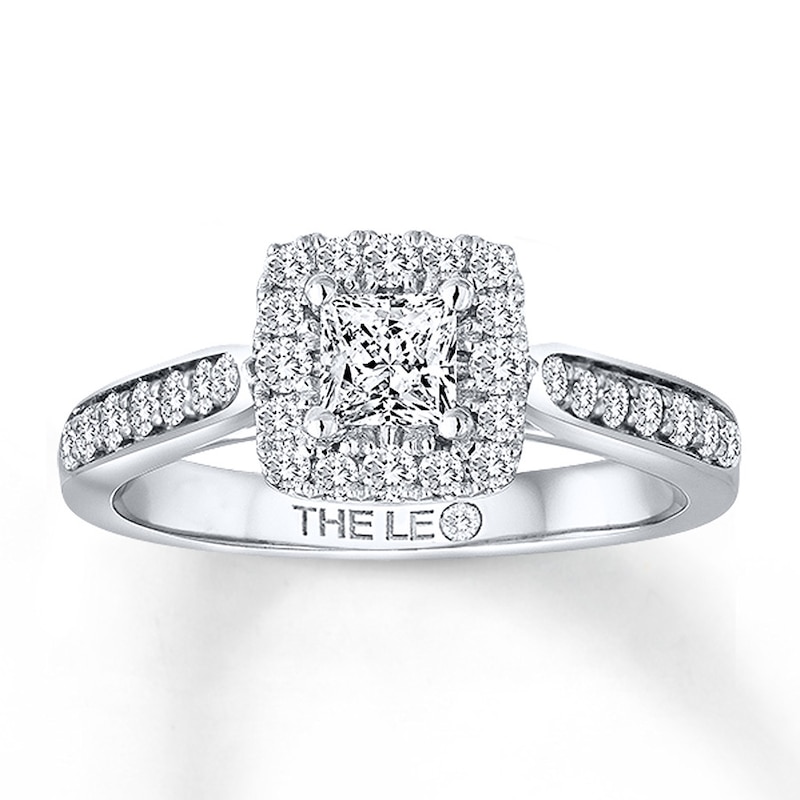 Main Image 1 of THE LEO Diamond Engagement Ring 3/4 ct tw Princess & Round-cut 14K White Gold