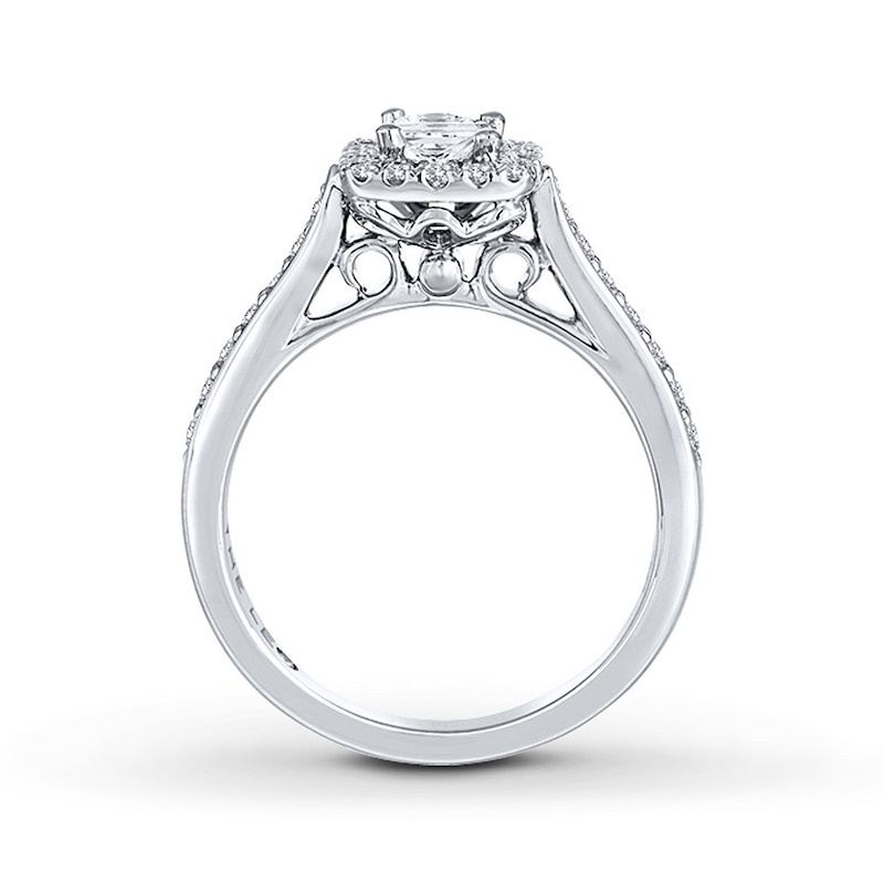Main Image 2 of THE LEO Diamond Engagement Ring 3/4 ct tw Princess & Round-cut 14K White Gold