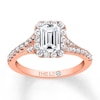Thumbnail Image 1 of THE LEO Diamond Engagement Ring 1 ct tw Emerald/Round 14K Rose Gold