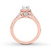 Thumbnail Image 2 of THE LEO Diamond Engagement Ring 1 ct tw Emerald/Round 14K Rose Gold