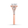 Thumbnail Image 3 of THE LEO Diamond Engagement Ring 1 ct tw Emerald/Round 14K Rose Gold