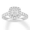 Thumbnail Image 1 of THE LEO Diamond Engagement Ring 1 ct tw Princess & Round-cut 14K White Gold