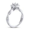 Thumbnail Image 1 of THE LEO Diamond Engagement Ring 3/4 ct tw Princess & Round-cut 14K White Gold