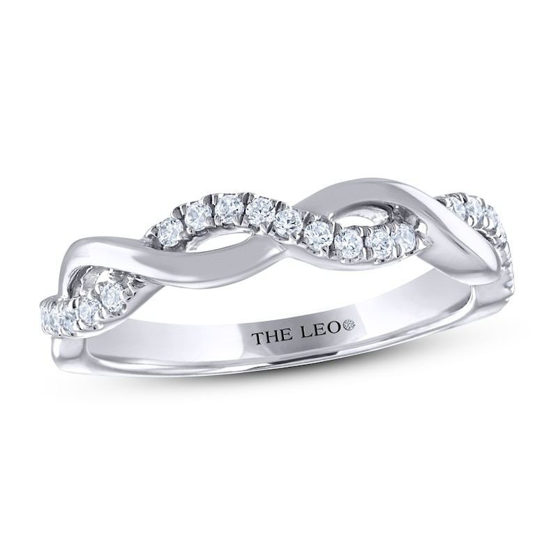 THE LEO Diamond Wedding Band 1/5 ct tw Round-cut 14K White Gold