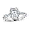 THE LEO Diamond Engagement Ring 7/8 ct tw Emerald & Round-cut 14K White Gold