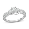 3 Stone Diamond Engagement Ring 3/4 ct tw Round-cut 10K White Gold