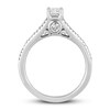 Diamond Engagement Ring 1-1/2 ct tw Emerald, Baguette & Round-cut 14K White Gold