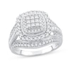 Diamond Engagement Ring 1 ct tw Princess/Round/Baguette-cut 10K White Gold