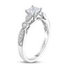 Adrianna Papell Diamond Engagement Ring 1/2 ct tw Princess & Round-cut 14K White Gold