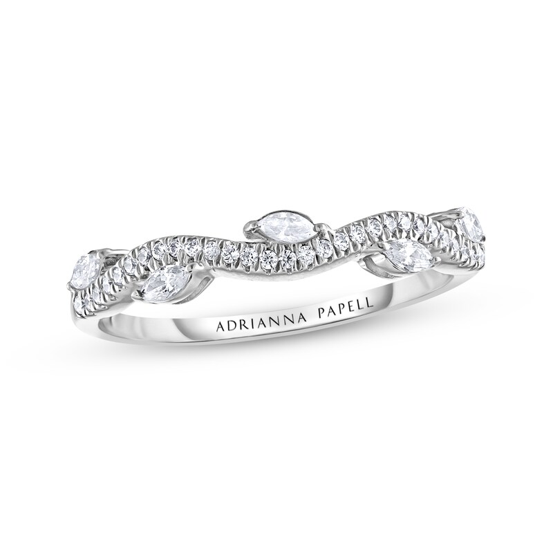 Adrianna Papell Diamond Anniversary Band 1/3 ct tw Round/Marquise-cut 14K White Gold