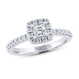 THE LEO Diamond Engagement Ring 5/8 ct tw Princess & Round-cut 14K White Gold
