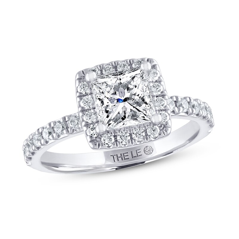 THE LEO Diamond Engagement Ring 1-7/8 ct tw Princess & Round-cut 14K White Gold