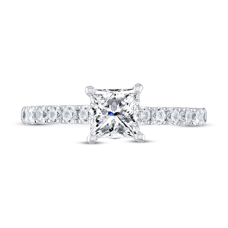 THE LEO Diamond Engagement Ring 1-3/8 ct tw Princess & Round-cut 14K White Gold