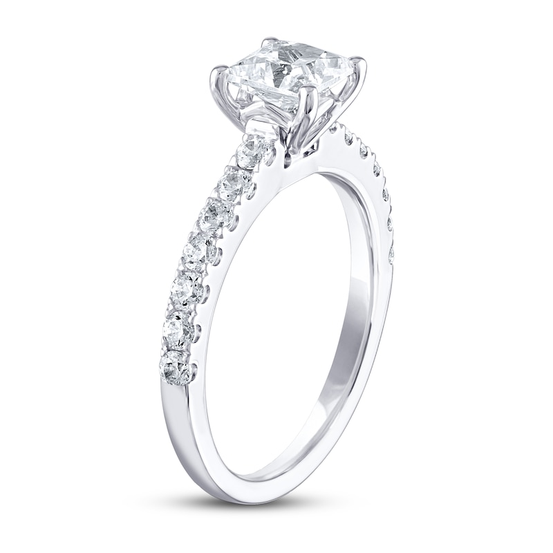 THE LEO Diamond Engagement Ring 1-3/8 ct tw Princess & Round-cut 14K White Gold