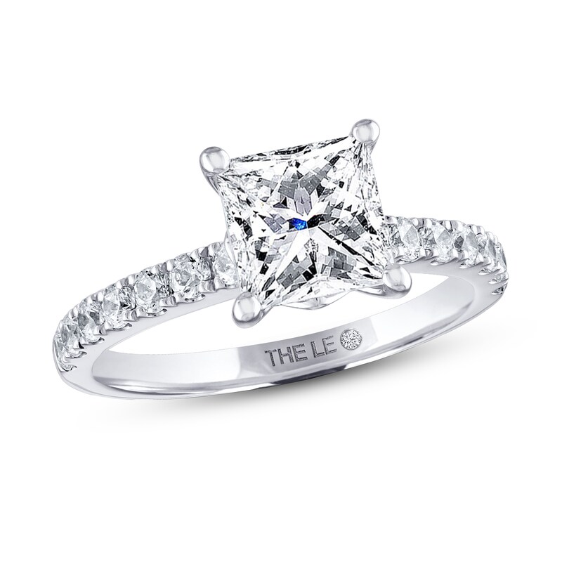 THE LEO Diamond Engagement Ring 2-3/8 ct tw Princess & Round 14K White Gold