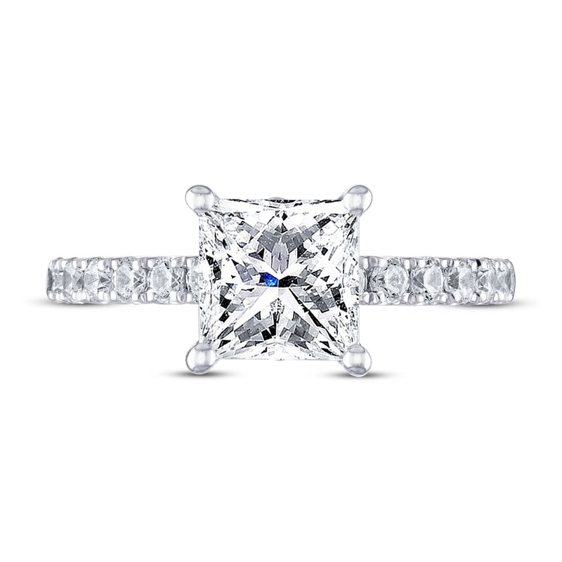THE LEO Diamond Engagement Ring 2-3/8 ct tw Princess & Round 14K White Gold