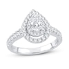 Thumbnail Image 1 of Diamond Engagement Ring 1 ct tw Pear & Round 14K White Gold