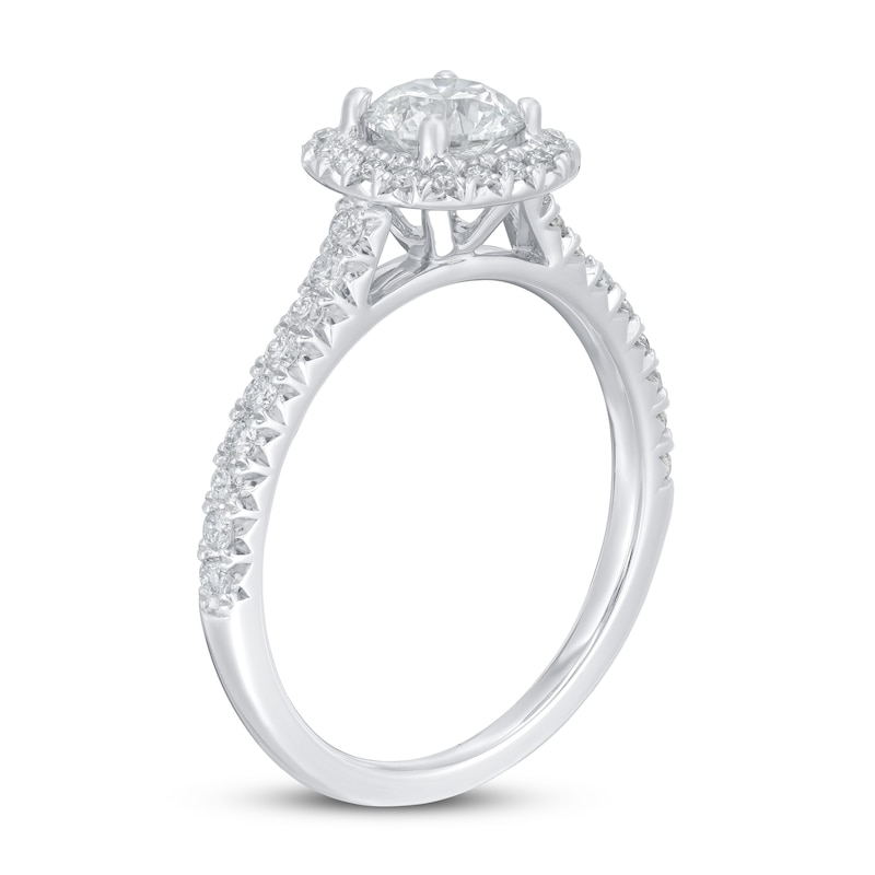 Main Image 2 of Lab-Grown Diamonds Engagement Ring 1 ct tw Round-cut 14K White Gold