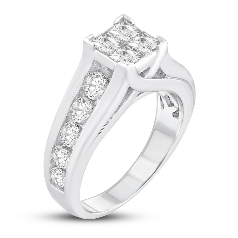 Diamond Engagement Ring 2 ct tw Princess & Round-cut 14K White Gold