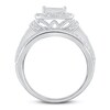 Diamond Engagement Ring 1-1/2 ct tw Princess, Baguette & Round-cut 14K White Gold