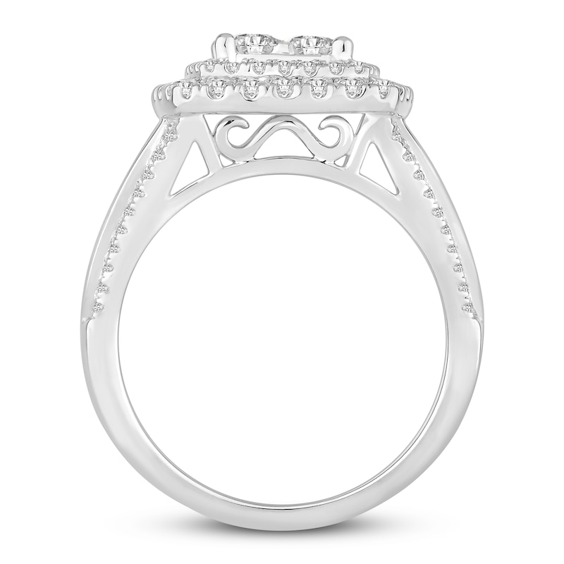 Diamond Engagement Ring 2 ct tw Princess & Round-cut 10K White Gold