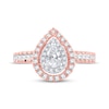 Diamond Engagement Ring 1 ct tw Pear & Round 14K Rose Gold