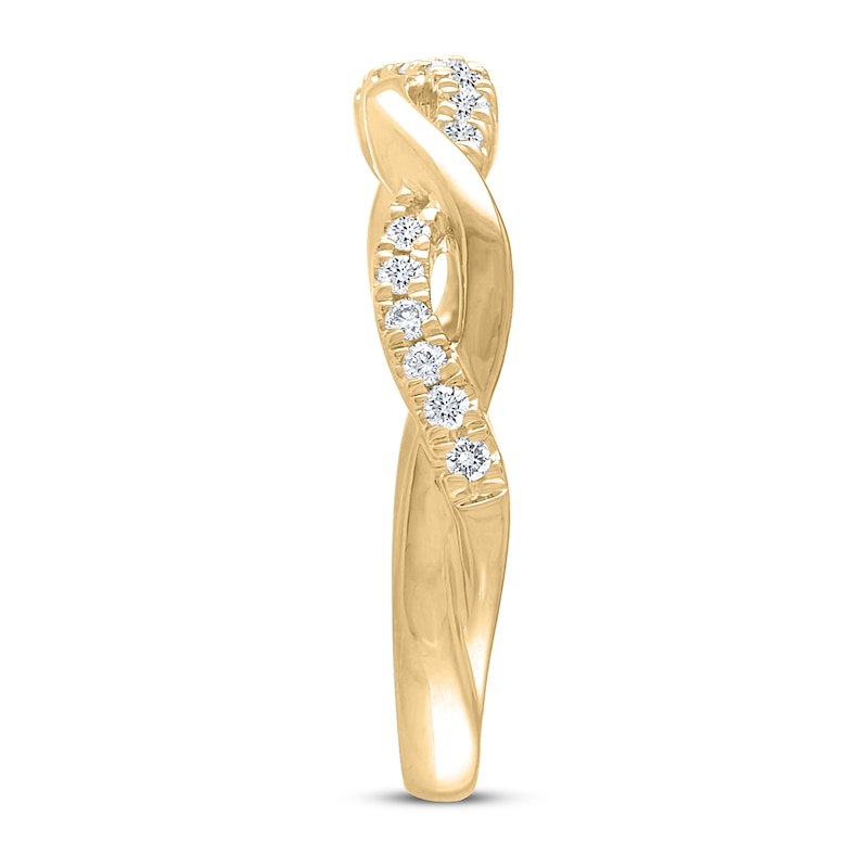 Main Image 3 of THE LEO Diamond Wedding Band 1/5 ct tw Round-cut 14K Yellow Gold