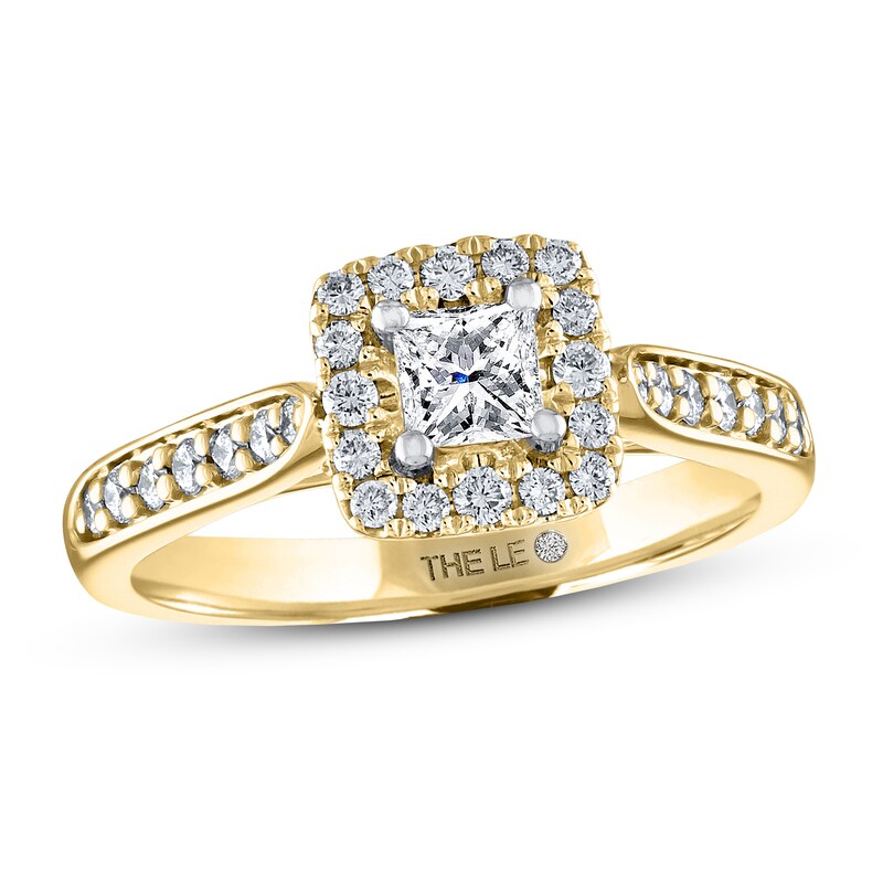 THE LEO Diamond Engagement Ring 3/4 ct tw Princess & Round-cut 14K Yellow Gold