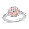 Pink/White Diamond Engagement Ring 1 ct tw 14K Two-Tone Gold