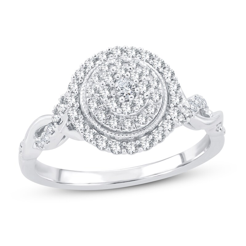 Diamond Engagement Ring 3/8 ct tw Round-cut 14K White Gold